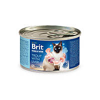 Влажный корм для кошек Brit Premium Trout Liver 200 г, паштет с форелью и печенью UL, код: 6837716