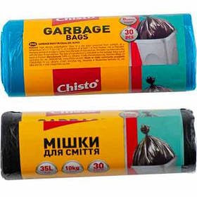 Пакети для сміття 35л*30шт міцні Chisto 7973