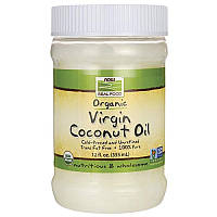 Кокосовое масло NOW Foods Organic Virgin Coconut Cooking Oil 355 ml 24 servings DH, код: 7576359