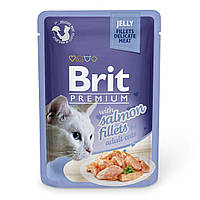 Влажный корм Brit Premium Cat Salmon Fillets Jelly pouch (филе лосося в желе) для кошек 85 г UL, код: 7568027