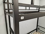 Ліжко двоярусне Фулхем Tenero 80х190 см металеве чорне, фото 7