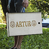 Мангал на 8 шт SHOP-PAN розбірний з індивідуальним гравіюванням - Вогнегасник. Подарунковий мангал, фото 2