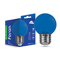 Світлодіодна LED лампа Feron LB-37 1W E27 синя 25118