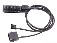 Переходник разветвитель управляемый MOLEX на 5 кулеров 3-4 pin 40см