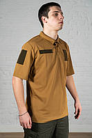Поло coolmax койот мужское тактическое летнее Coolmax polo футболка боевая армейская коричневая уставная всу