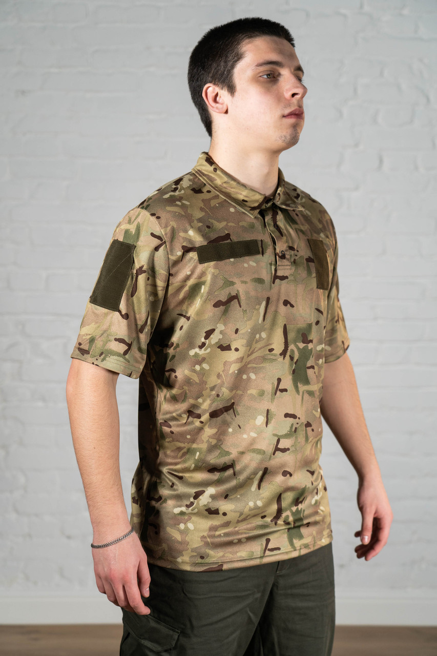 Поло тактична кулмакс мультикам чоловіче літнє військове Coolmax polo футболка статутна multicam