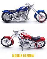 Модель мотоцикла Harley из сплава 1:18, игрушка из сплава (цвет: красный, синий, желтый)