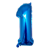 1 Фольгована куля ЦІФРА 1 (78-95 см, у надутому стані 65 см), блакитний металік ПРОДАТУ КРАТНО 5 ШТ!