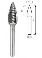 Борфреза сфероконическая заостренная (снарядная) PROFITOOL - 10х20х64x6 мм (G10206-6)