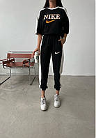 Женский весенний спортивный костюм Nike с широкими лампасами размеры 42-48