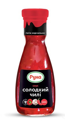 Соус "Солодкий чилі" Руна 240 грам скляна пляшка, фото 1