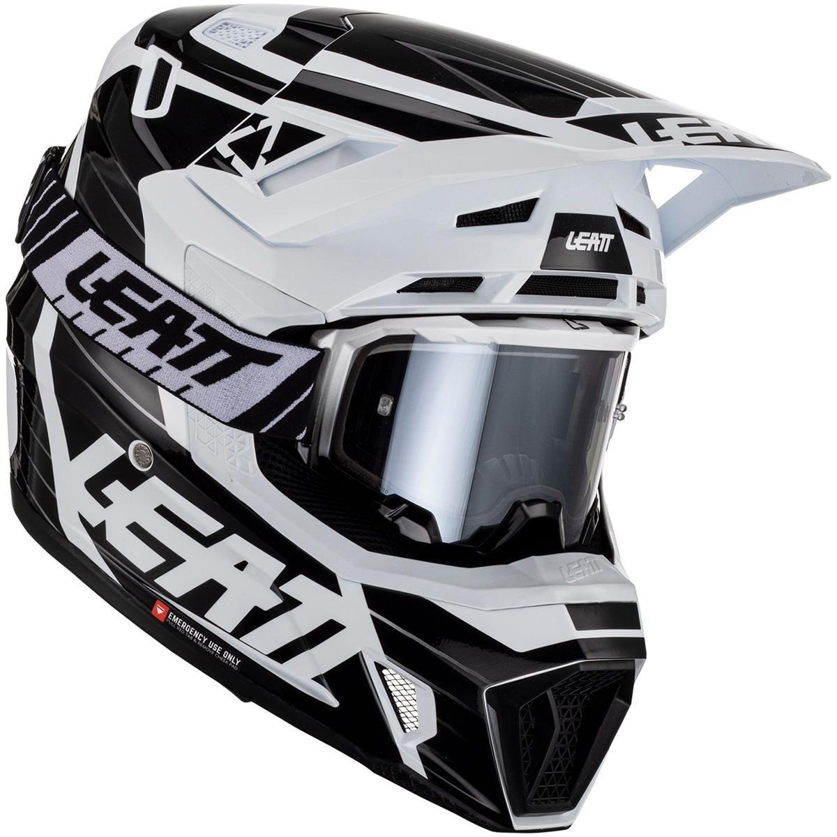 МОТОШОЛОМ ЕНДУРО LEATT MOTO 7.5 V23 - WHITE (+ОКУЛЯРИ VELOCITY 4.5)