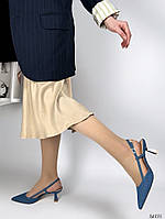 Женские туфли на лето из текстиля цвет джинс