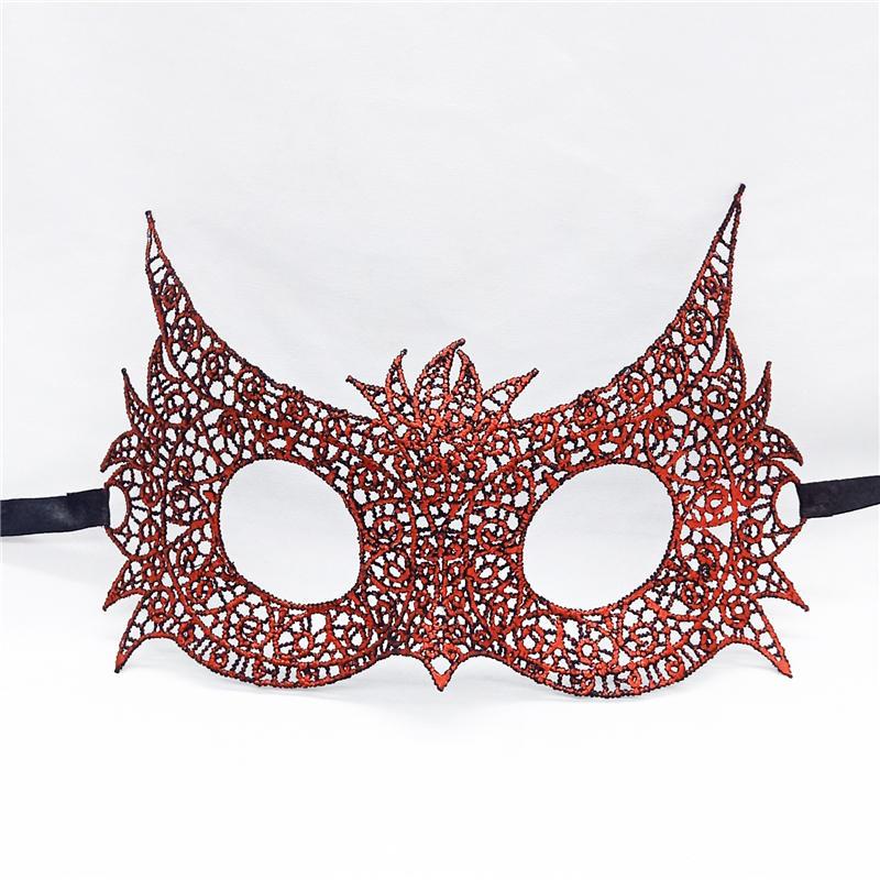 Маска маскарадна Сова 19 на 10 см червоний, фото 1