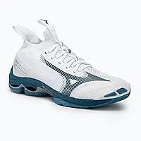 Urbanshop com ua Кросівки для волейболу чоловічі Mizuno Wave Lightning Neo2 white/sailor blue/silver РОЗМІРИ