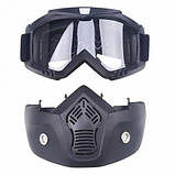 Мотоциклетна маска окуляри RESTEQ, лижна маска, для катання на велосипеді або квадроциклі (затемнена), фото 4