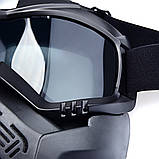 Мотоциклетна маска окуляри RESTEQ, лижна маска, для катання на велосипеді або квадроциклі (затемнена), фото 5
