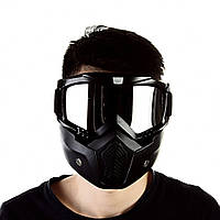 Мотоциклетна маска окуляри RESTEQ, лижна маска, маска для моноколеса, велосипеда або квадроцикла (срібляста)