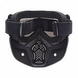 Мотоциклетна маска окуляри RESTEQ, лижна маска, маска для моноколеса, велосипеда або квадроцикла (срібляста), фото 7
