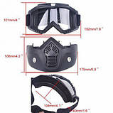 Мотоциклетна маска-трансформер RESTEQ Окуляри, лижна маска, для катання на велосипеді чи квадроциклі, фото 9