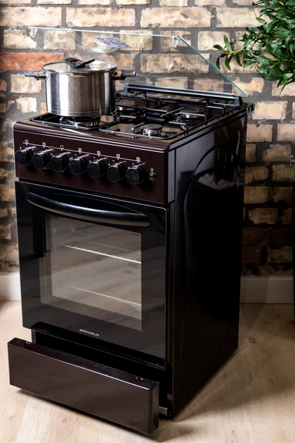 Плита кухонна Grunhelm FG5612B 58 л 50x60x85 см Сіро-чорна плита Кухонна плита з електродуховкою