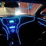 Світлодіодна стрічка RESTEQ блакитний дріт 3м LED неонове світло з контролером. ICE BLUE, фото 6