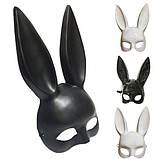 Милі вуха зайця RESTEQ, Маска кролика PlayBoy, біла матова 36см, фото 5