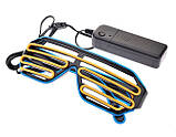 Світлодіодні Led El окуляри RESTEQ окуляри для вечірок, паті, жовті з синім обідком, фото 2