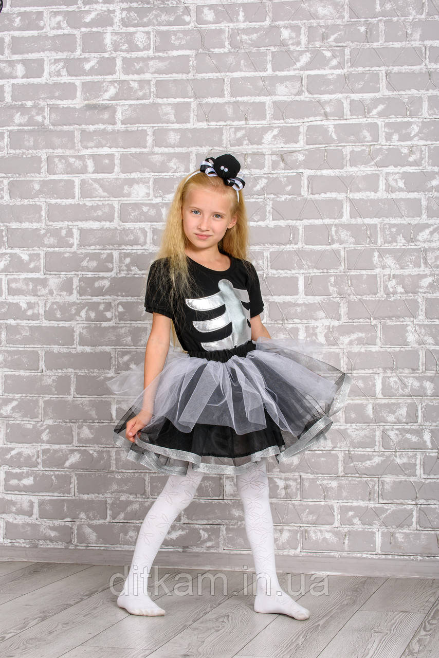 Дитячий карнавальний костюм Скелет для дівчинки на Хелловін