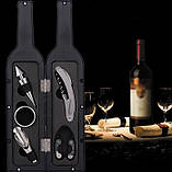 Набір для вина (у вигляді пляшки) Інструменти сомельє, Кейс з винним приладдям., фото 3