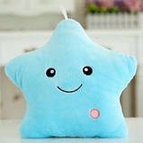 Подушка Зірочка з підсвічуванням RESTEQ, М'яка іграшка зірка, що світиться блакитна, фото 2