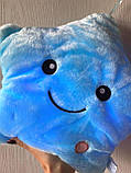 Подушка Зірочка з підсвічуванням RESTEQ, М'яка іграшка зірка, що світиться блакитна, фото 9