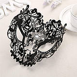 Жіноча карнавальна маска RESTEQ, Витончена металева маска на Хелловін, фото 4