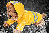 Жовтий дощовик для собаки RESTEQ, розмір XL. Непромокальний дощовик жовтого кольору для собак. Дощовик для свійських тварин, фото 5