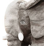 М'яка іграшка слоник RESTEQ. Миле плюшеве слоненя-подушка 60см сірий, фото 7