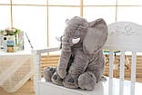 М'яка іграшка слоник RESTEQ. Миле плюшеве слоненя-подушка 60см сірий, фото 9