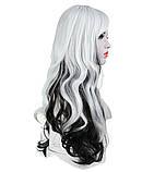 Довгі перуки RESTEQ - 71 см, чорно-біле хвилясте волосся, косплей, аніме., фото 2