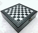 Набір настільних ігор 4 в 1 шахи покер кістки та доміно 240х240х70 мм, фото 5