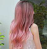 Довгі перуки RESTEQ - 70см, чорно-рожевий градієнт, хвилясте волосся без чубчика, косплей, аніме, фото 2