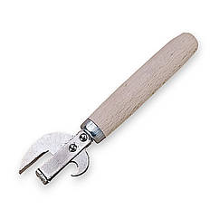 Відкривачка консервний ніж з дерев'яною ручкою для банок і пляшок 15 см