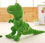 Динозавр RESTEQ зеленого кольору 40 см. Плюшева м`яка іграшка Динозавр Тиранозавр, фото 7