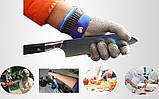 Кільчужна рукавичка RESTEQ XL з нержавіючої сталі, рукавички від порізів, захисні порізостійкі, фото 3
