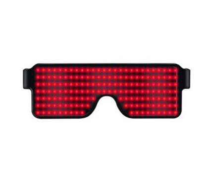 Червоні світлодіодні окуляри із вбудованим акумулятором RESTEQ, 8 режимів роботи. Світлодіодні Led El окуляри