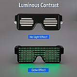 Червоні світлодіодні окуляри із вбудованим акумулятором RESTEQ, 8 режимів роботи. Світлодіодні Led El окуляри, фото 9