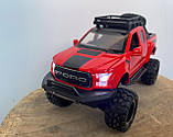 Модель Ford Raptor F150 Машинка Ford джип Ford F-150, світяться фари, звук двигуна, відкр. двері, масштаб 1:32, фото 7