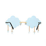 Іміджеві окуляри хмари сині RESTEQ. Окуляри у формі хмар. Окуляри хмари з краплями дощу, фото 2
