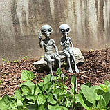 Фігурки інопланетян RESTEQ 2шт., 15 см. Інопланетяни для декору з полімеру. Статуетка для декору кімнати Інопланетянин, фото 2