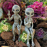Фігурки інопланетян RESTEQ 2шт., 15 см. Інопланетяни для декору з полімеру. Статуетка для декору кімнати Інопланетянин, фото 4