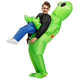 Надувний костюм інопланетянина RESTEQ, костюм зелений інопланетянин, що викрадає людину 150~190см, фото 4