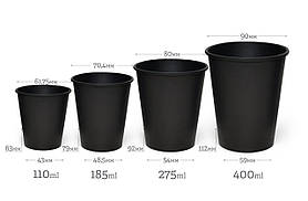 Стакан паперовий одношаровий Black 110мл (FC)(50шт/уп)(1500ящ)